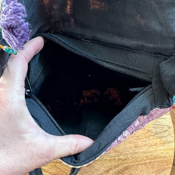 Urban Gypsy Boho Indian Fabric Beaded Crossbody - Picture 6 of 13